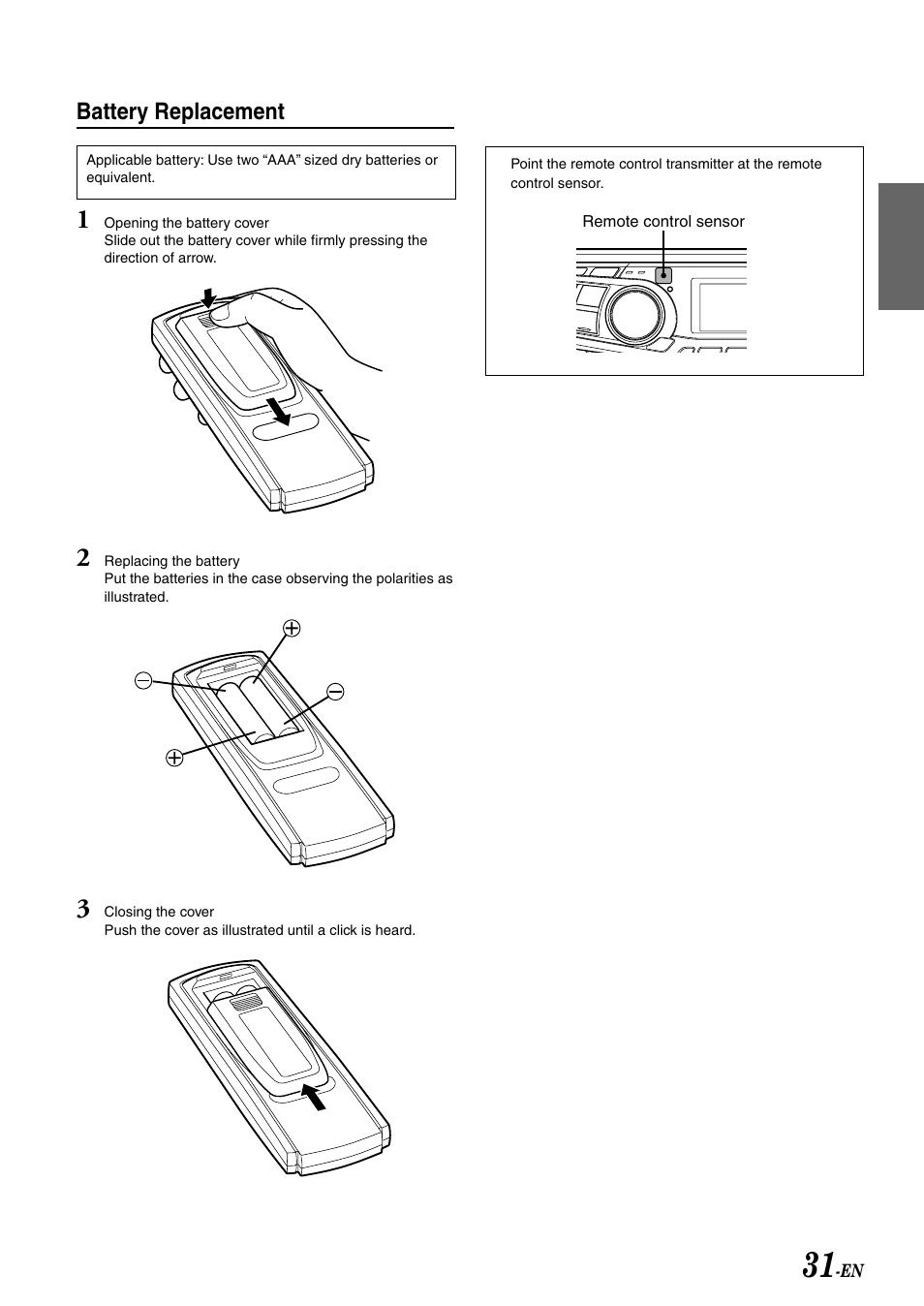 Battery replacement | Alpine CDA-7892 User Manual | Page 33 / 43
