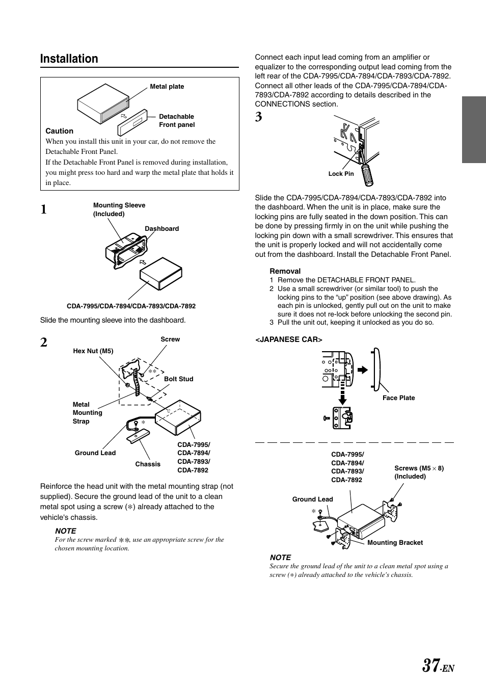 Installation | Alpine CDA-7892 User Manual | Page 39 / 43