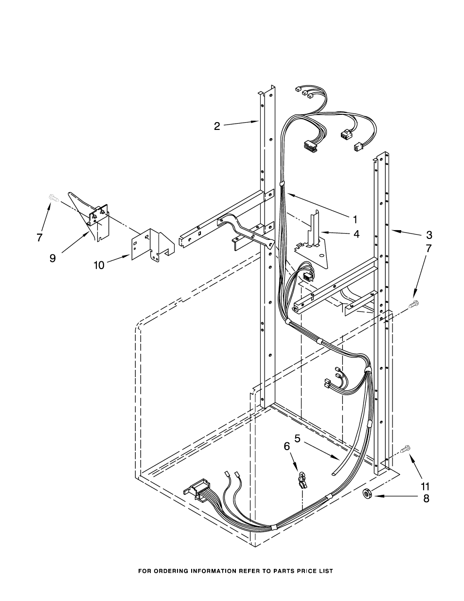 Dryer support and washer harness, Dryer support and washer harness parts | Whirlpool WGT3300XQ User Manual | Page 7 / 22