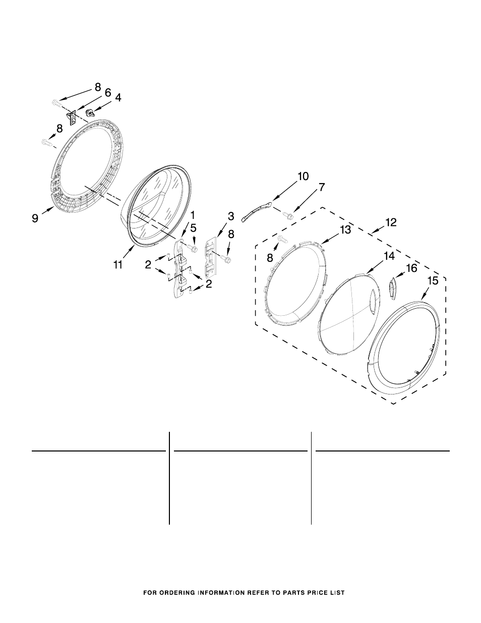 Door, Door parts | Whirlpool WFW94HEAC User Manual | Page 3 / 10