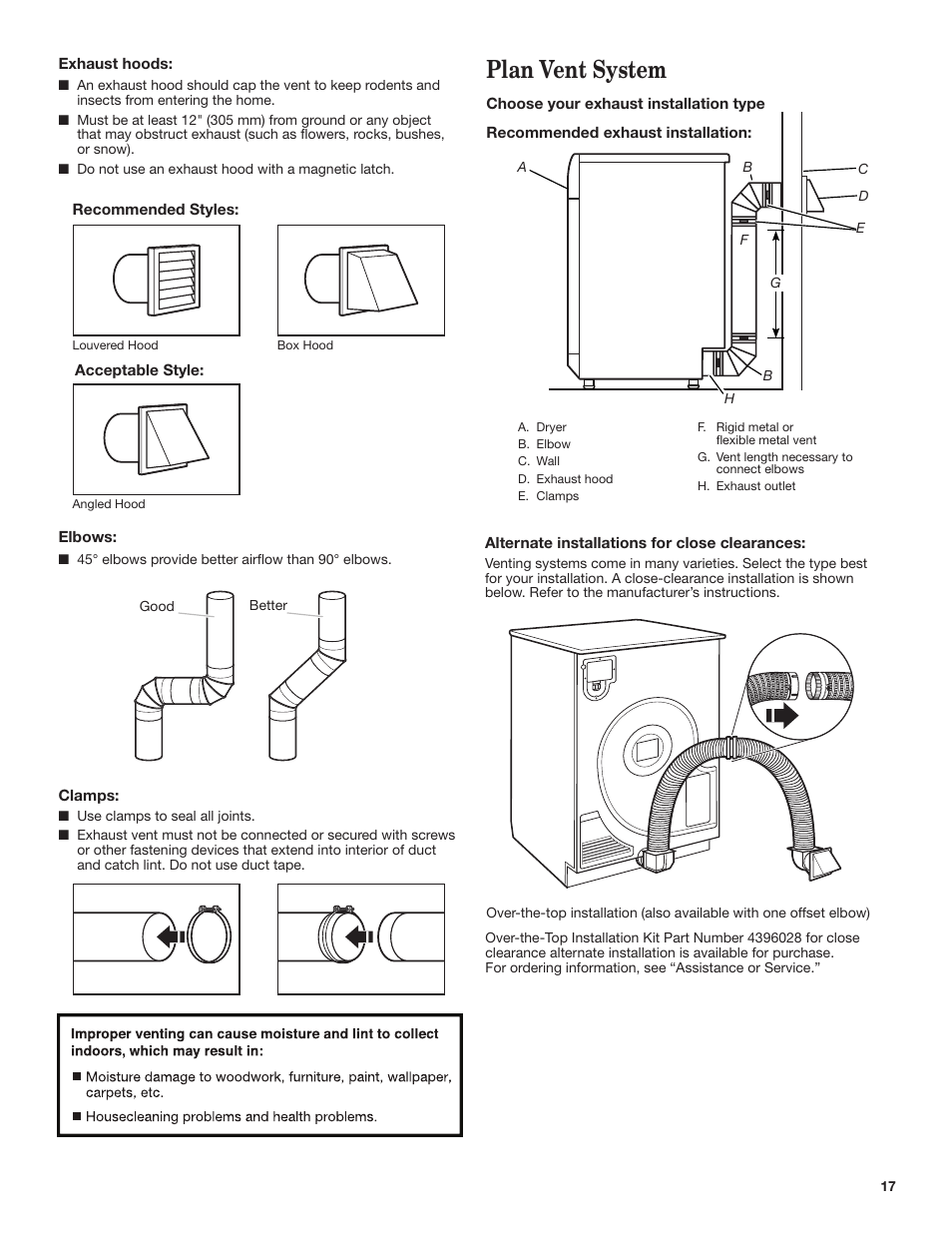 Plan vent system | Whirlpool WED7500VW User Manual | Page 17 / 24