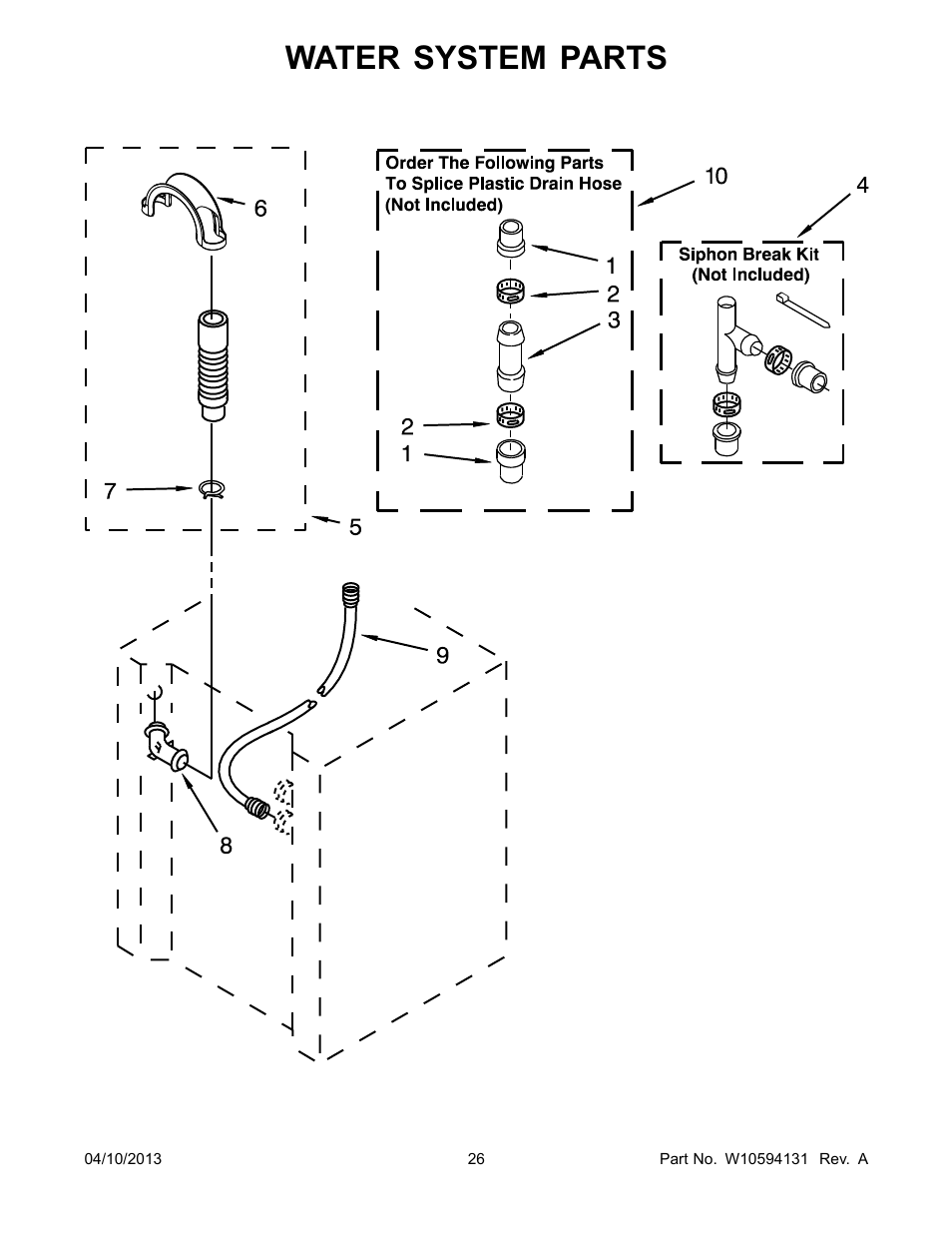 Water system, Water system parts | Whirlpool WET3300XQ User Manual | Page 26 / 28