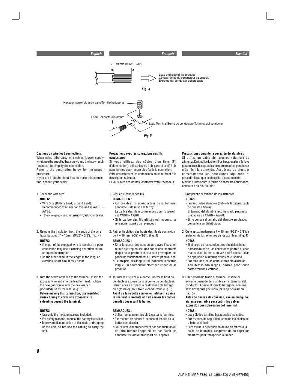 Alpine MRP-F550 User Manual | Page 8 / 20