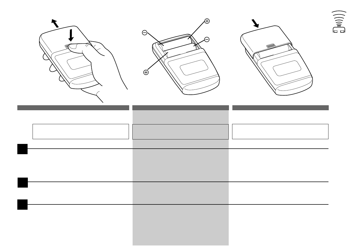 Battery replacement, Reemplazo de las pilas, Remplacement des piles | Alpine CDA-7944R User Manual | Page 72 / 88