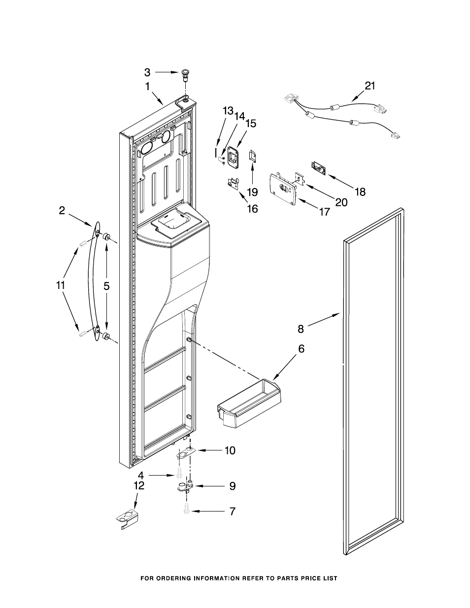 Freezer door, Freezer door parts | Whirlpool GSC25C6EYY User Manual | Page 11 / 20