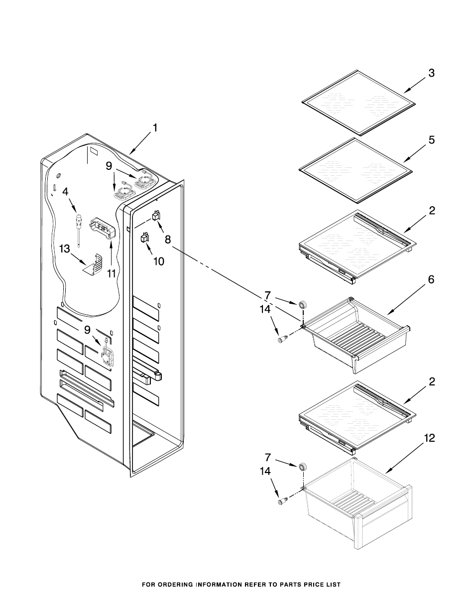 Freezer liner, Freezer liner parts | Whirlpool GSC25C6EYY User Manual | Page 5 / 20