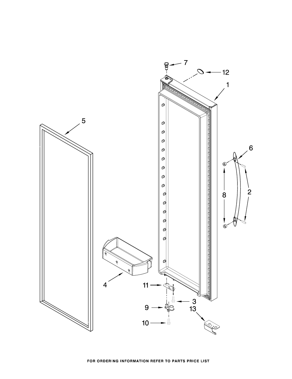 Refrigerator door, Refrigerator door parts | Whirlpool GSC25C6EYY User Manual | Page 9 / 20