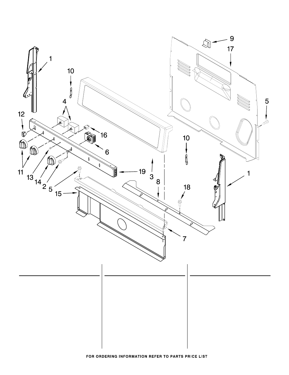 Control panel, Control panel parts | Whirlpool WFC340S0AS User Manual | Page 2 / 7