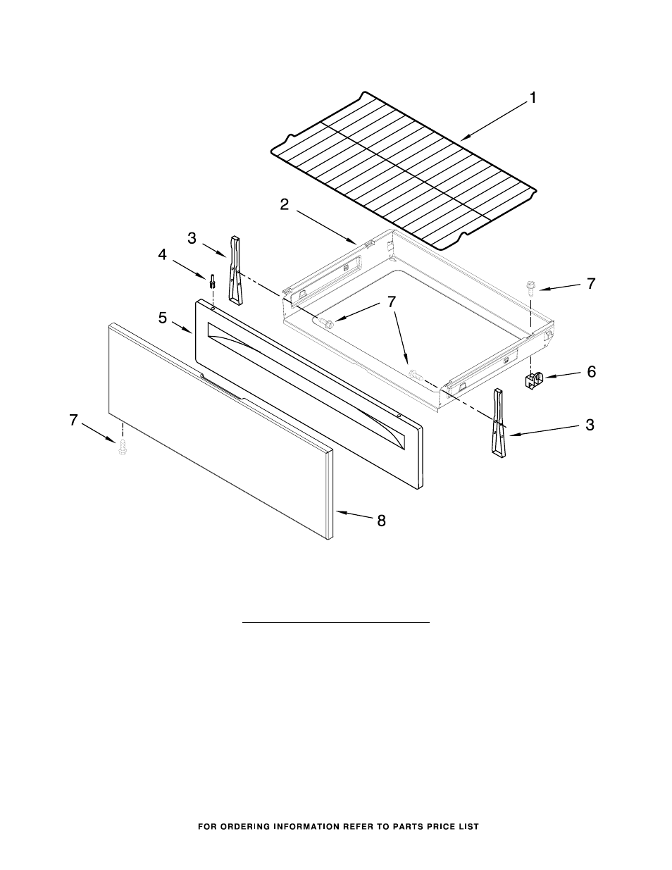 Drawer & broiler, Drawer & broiler parts | Whirlpool WFC340S0AS User Manual | Page 5 / 7