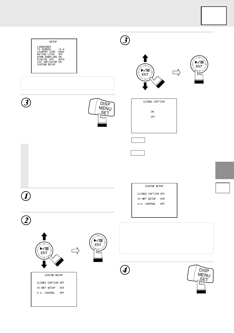 Set up | Alpine DVD/VIDEO CD/ DVA-5205E User Manual | Page 35 / 72