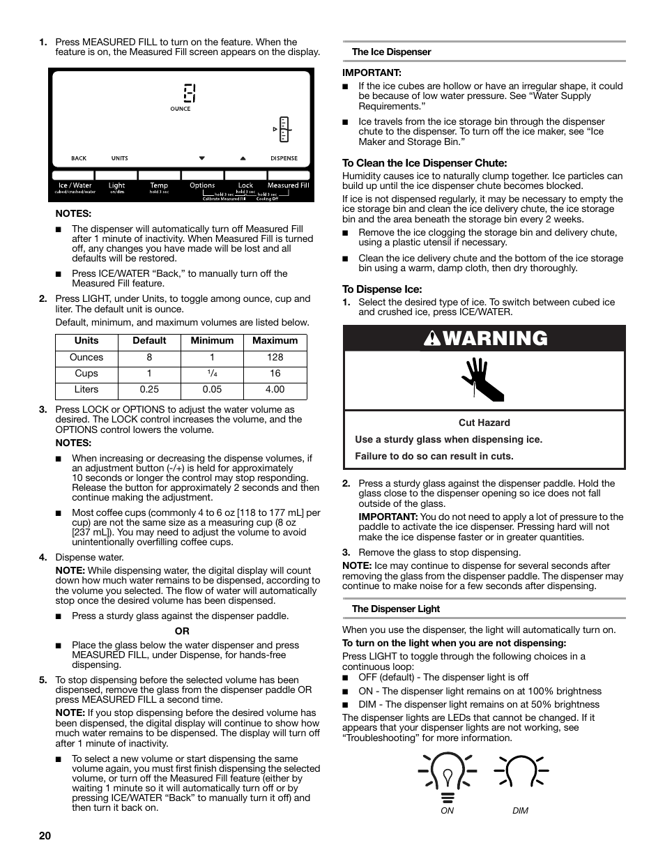 Warning | Whirlpool WRF991BOOM User Manual | Page 20 / 108