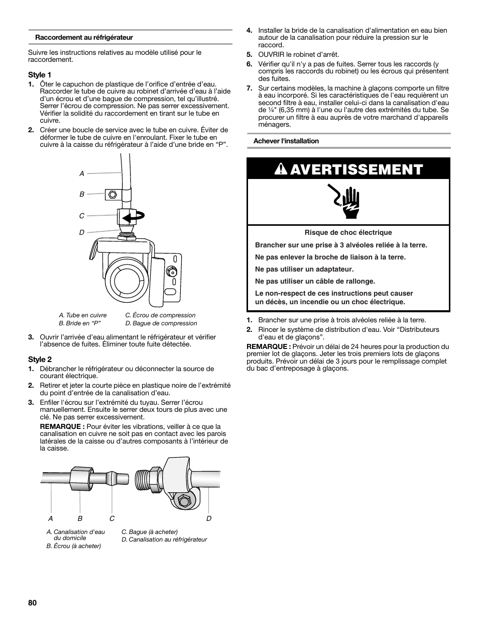 Avertissement | Whirlpool WRF991BOOM User Manual | Page 80 / 108