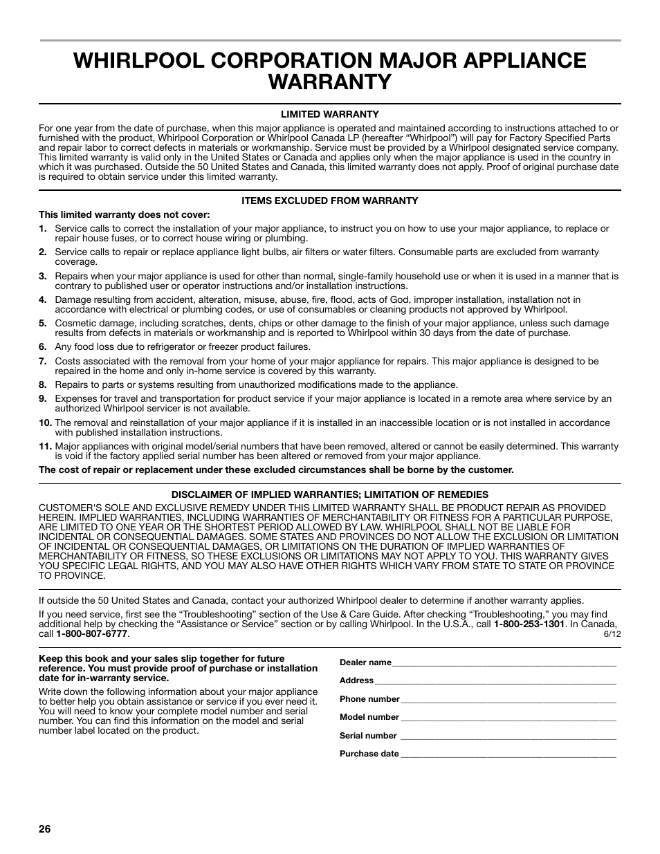 Whirlpool WGI925C0BS User Manual | 3 pages