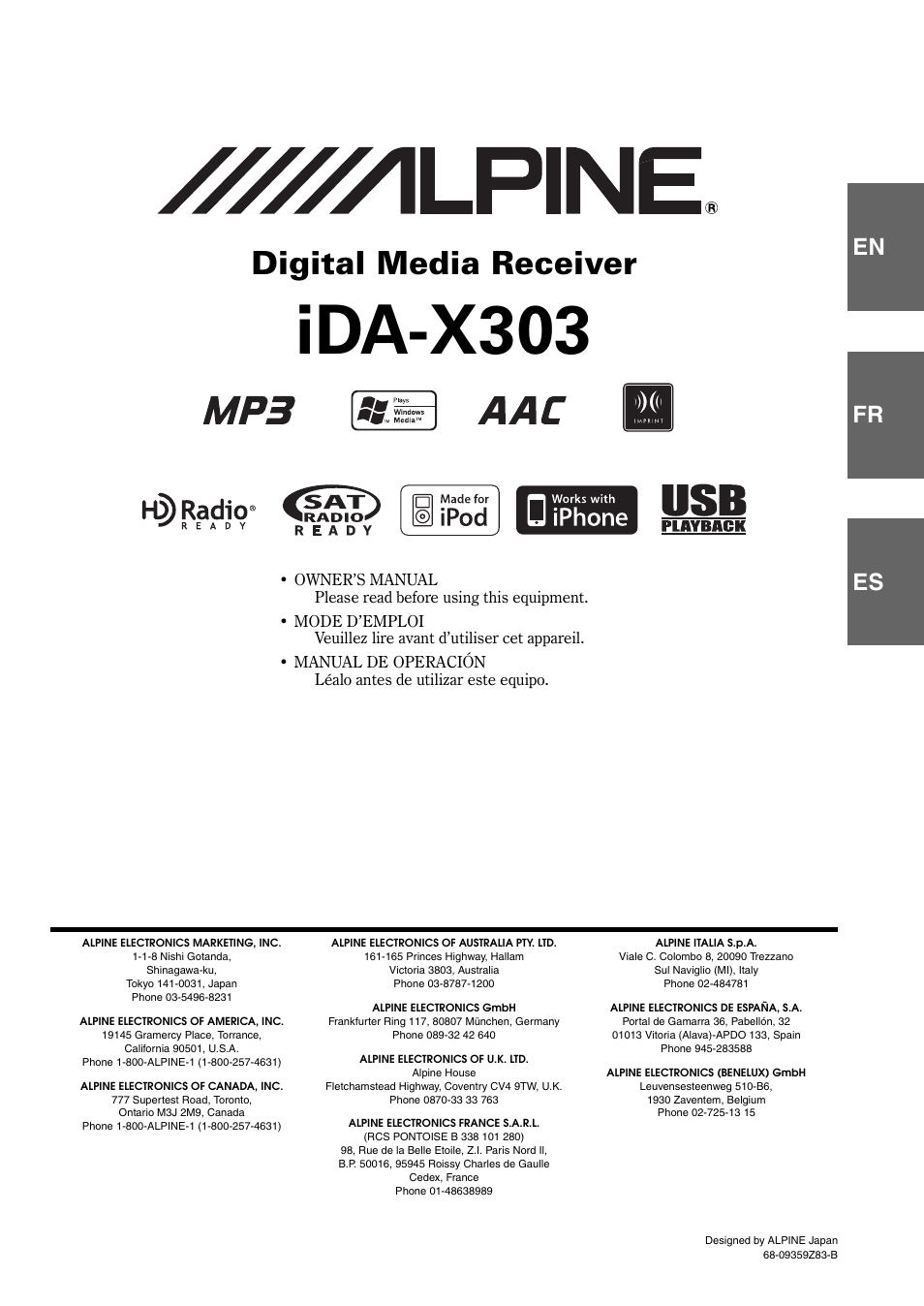 Alpine IDA-X303 User Manual | 48 pages