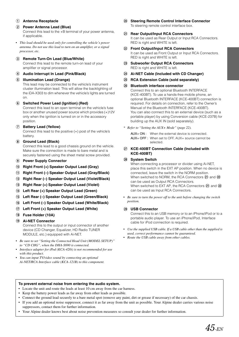 Alpine IDA-X303 User Manual | Page 47 / 48