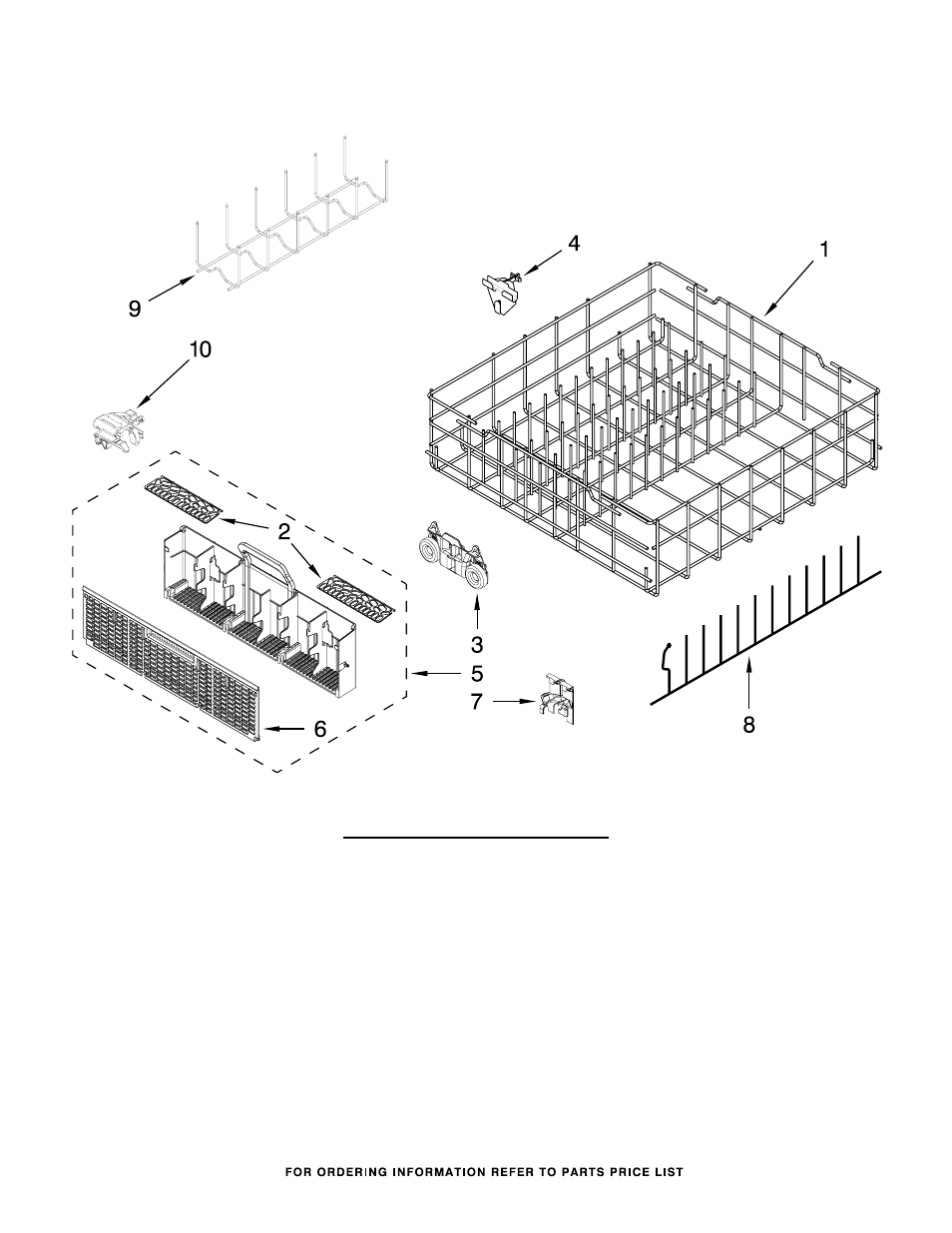 Lower rack, Lower rack parts | Whirlpool WDL785SAAM User Manual | Page 12 / 14
