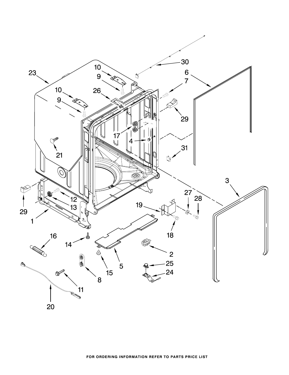 Tub and frame, Tub and frame parts | Whirlpool WDL785SAAM User Manual | Page 5 / 14