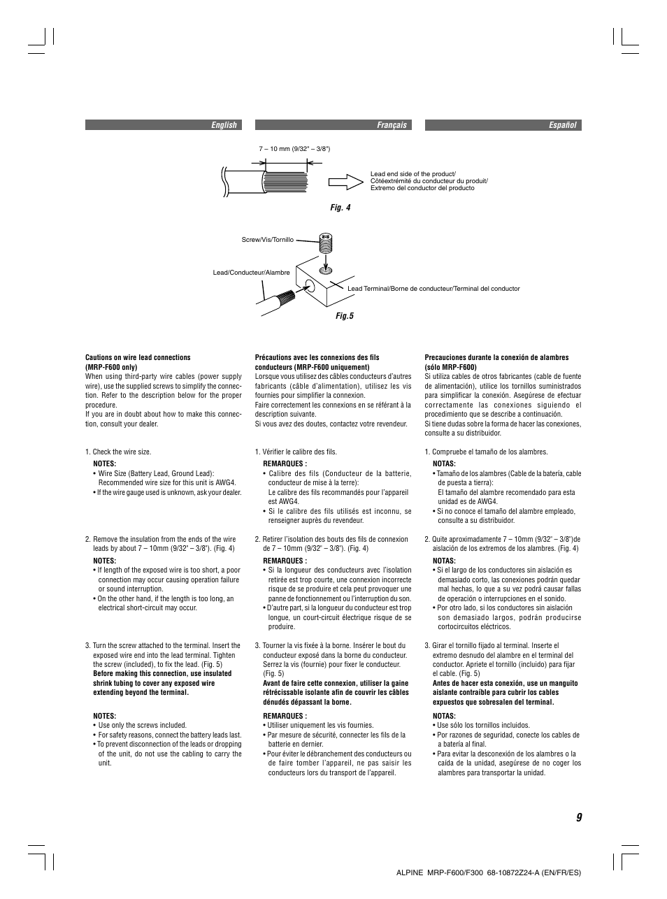 Alpine MRP-F300 User Manual | Page 9 / 20