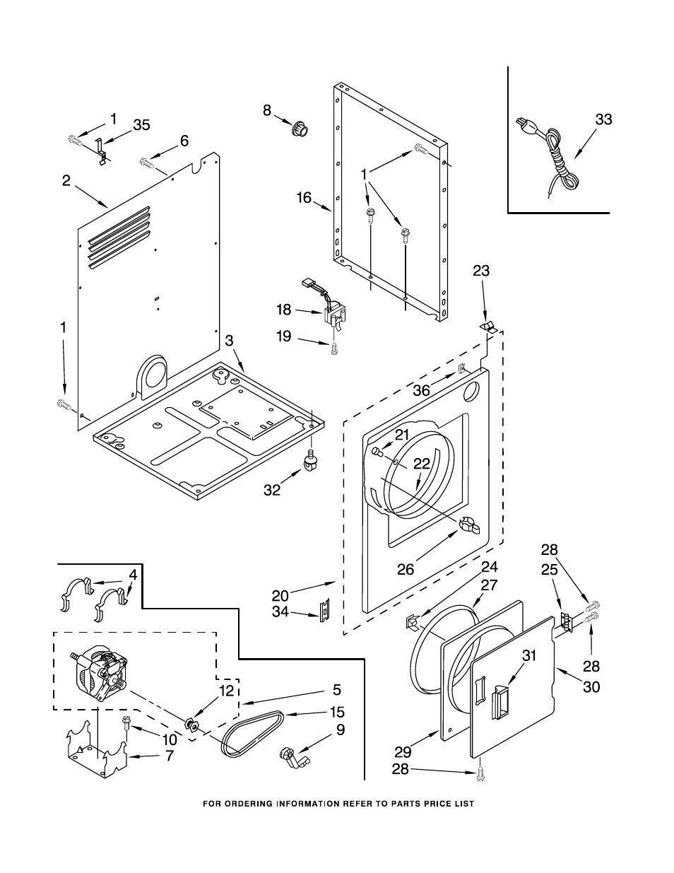 Cabinet, Cabinet parts | Whirlpool LDR3822PQ User Manual | Page 3 / 6