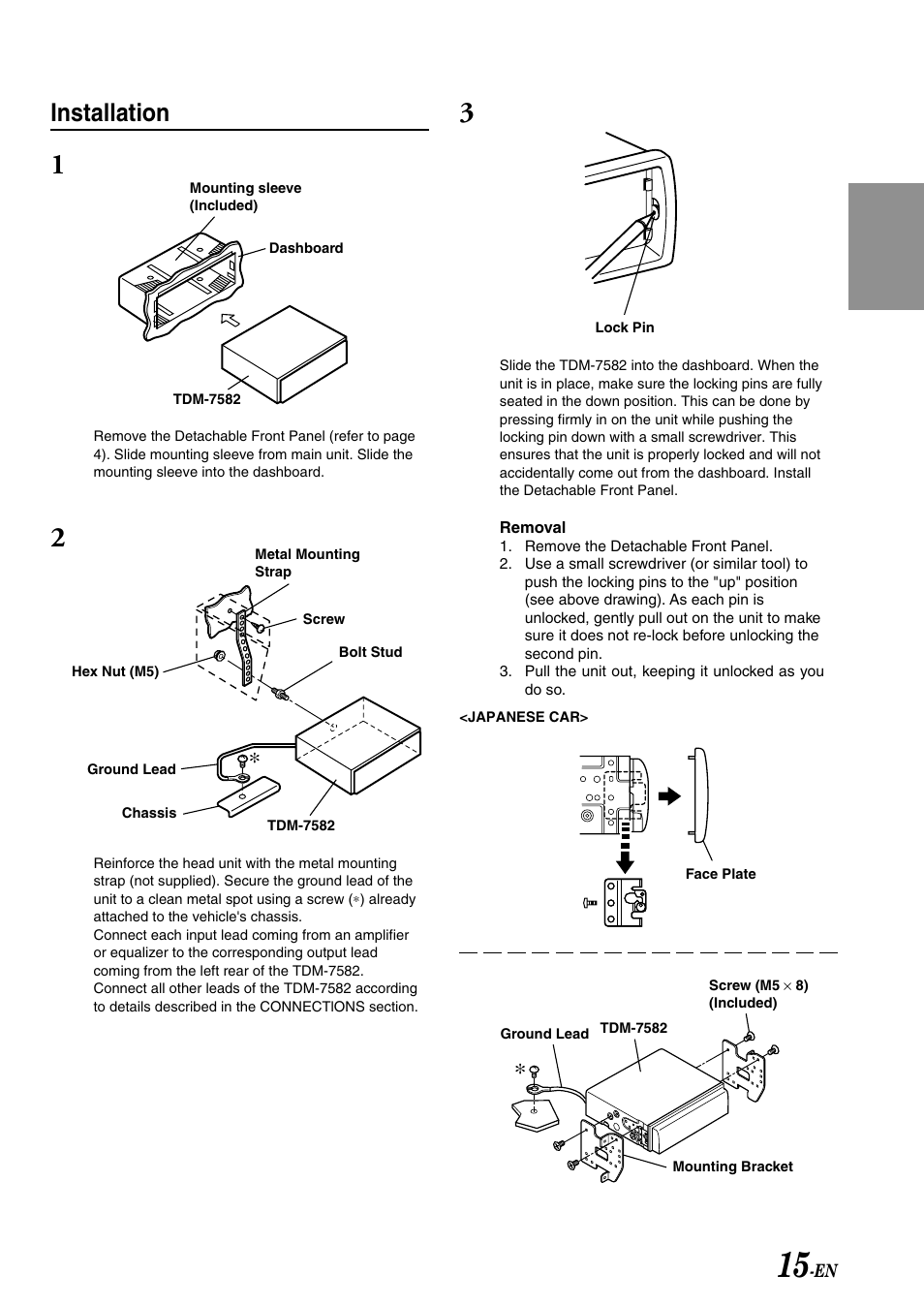 Installation, Mounting | Alpine TDM-7582 User Manual | Page 17 / 24