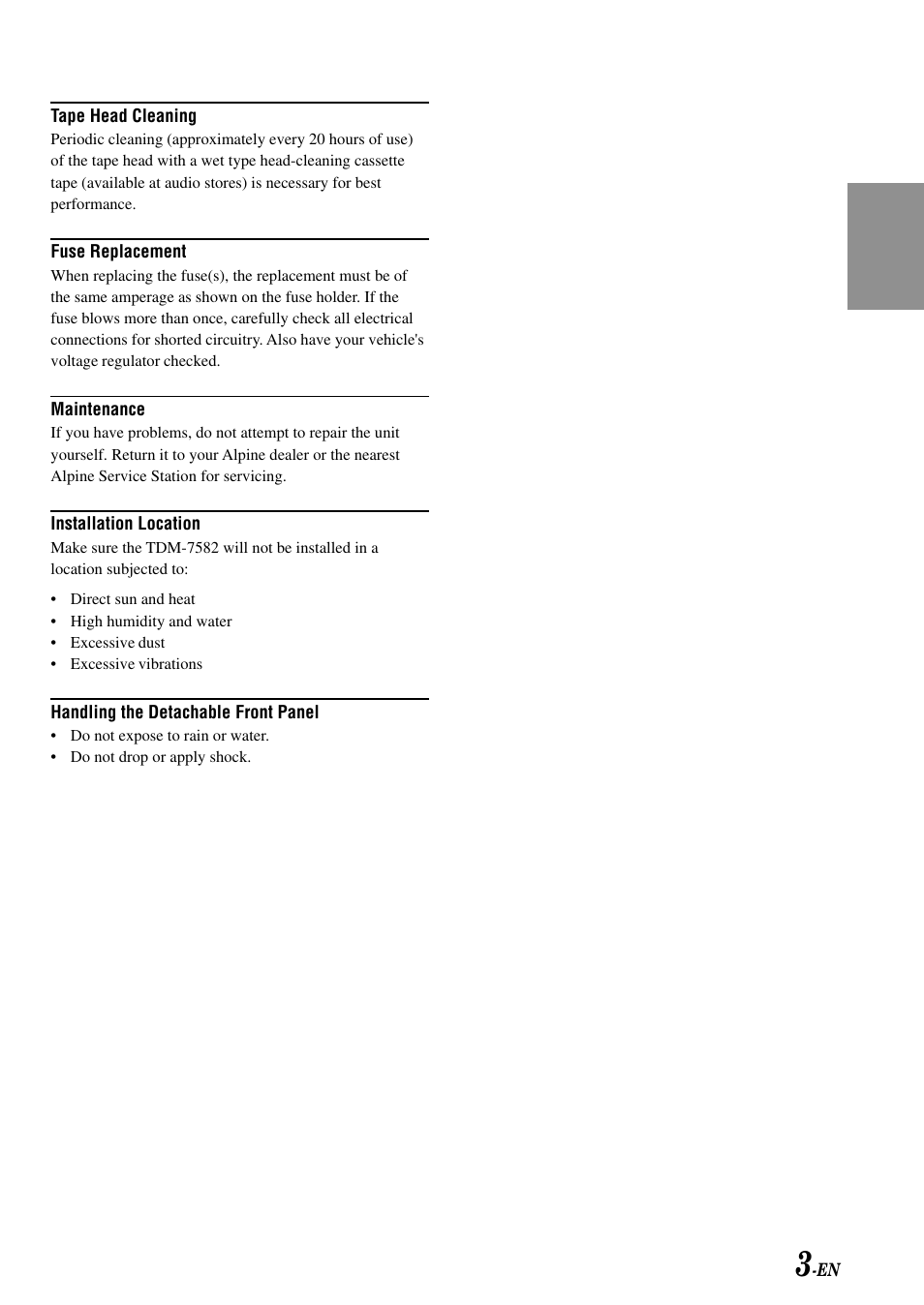 Alpine TDM-7582 User Manual | Page 5 / 24