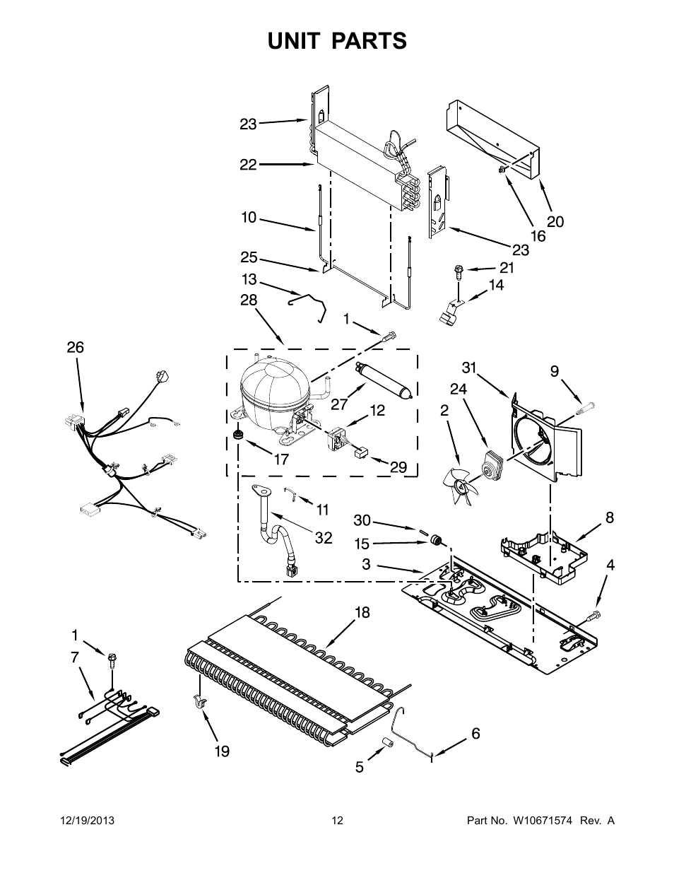 Unit, Unit parts | Whirlpool WRB322DMBM User Manual | Page 12 / 18