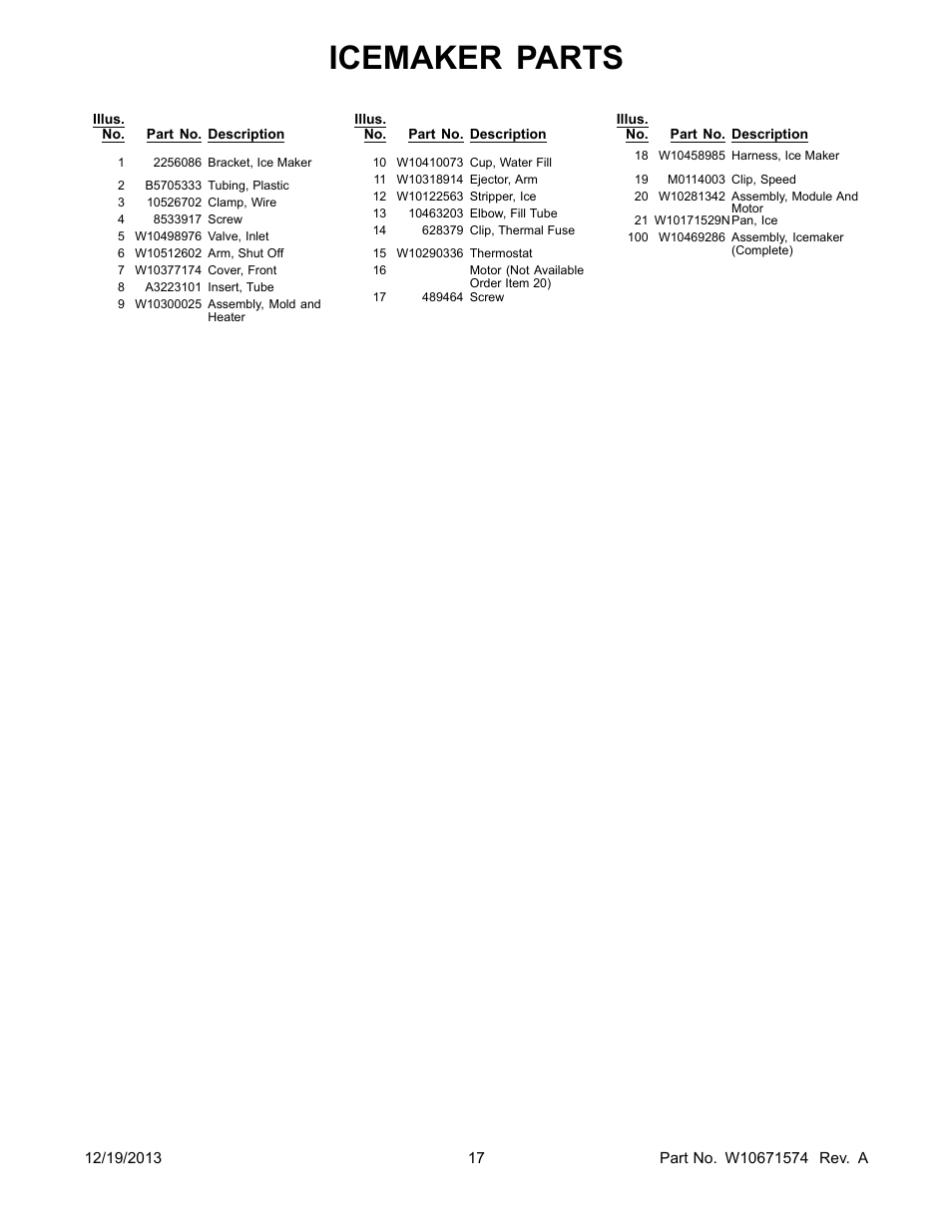 Icemaker parts | Whirlpool WRB322DMBM User Manual | Page 17 / 18