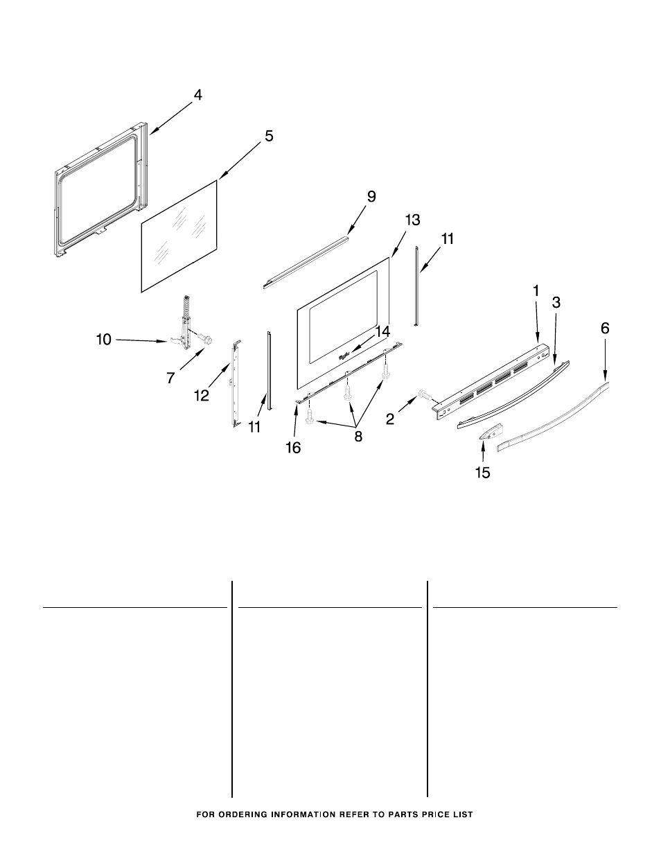 Door, Door parts | Whirlpool WFG540H0AS User Manual | Page 7 / 9