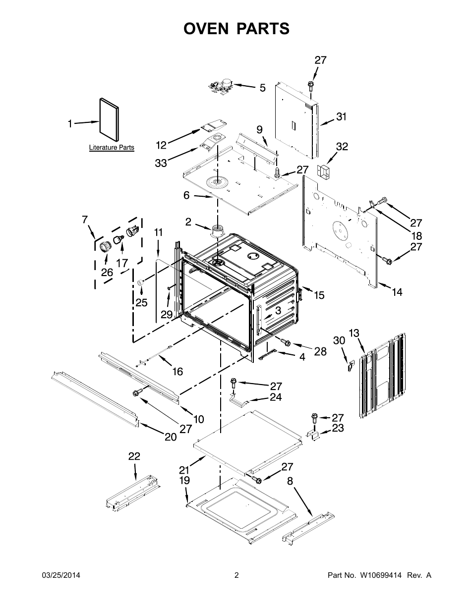 Oven parts | Whirlpool WOC54EC7AS User Manual | Page 2 / 18