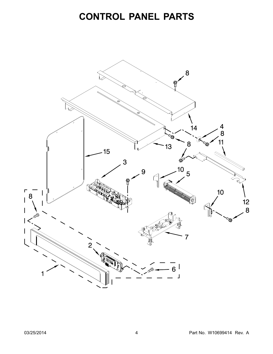 Control panel parts | Whirlpool WOC54EC7AS User Manual | Page 4 / 18