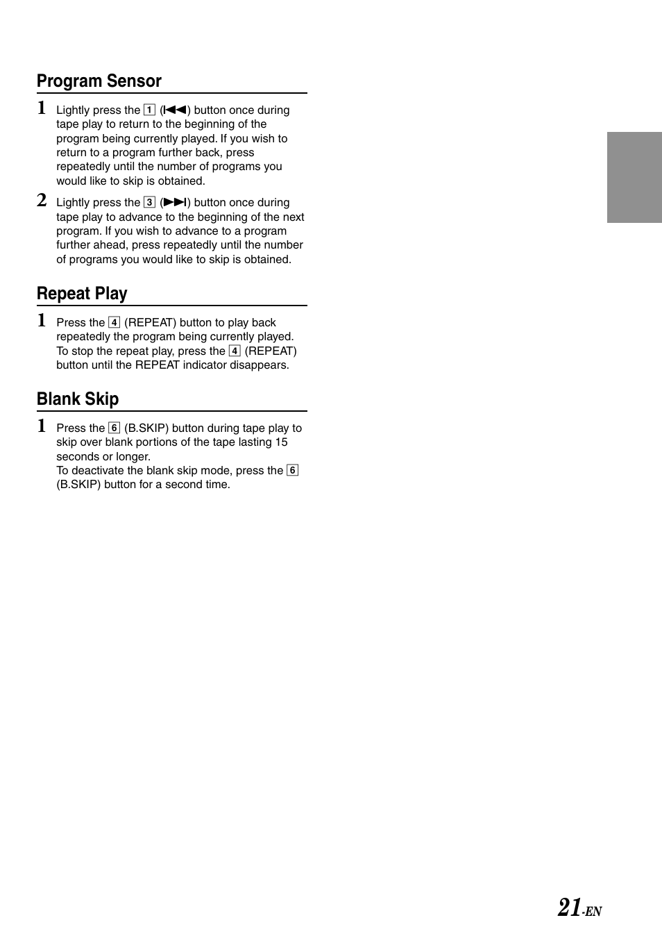 Program sensor, Repeat play, Blank skip | Alpine IVA-C801 User Manual | Page 23 / 68