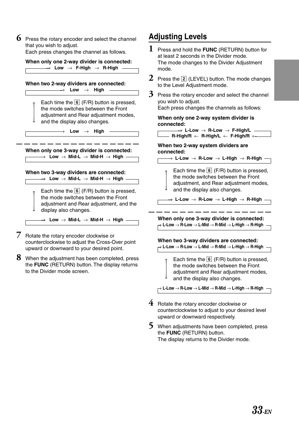 Adjusting levels | Alpine IVA-C801 User Manual | Page 35 / 68