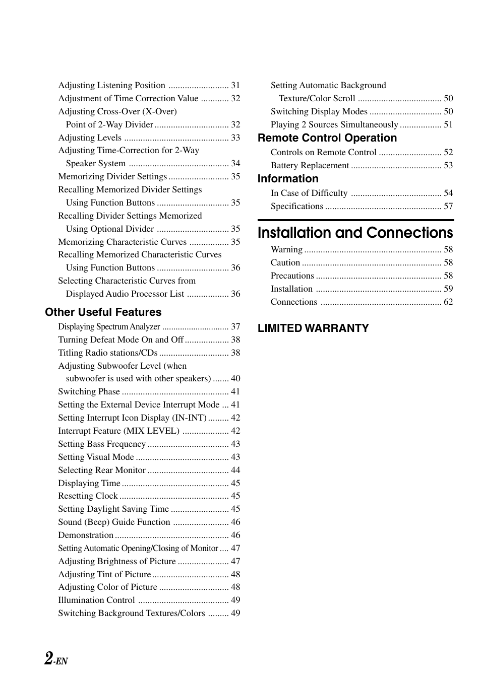 Installation and connections | Alpine IVA-C801 User Manual | Page 4 / 68