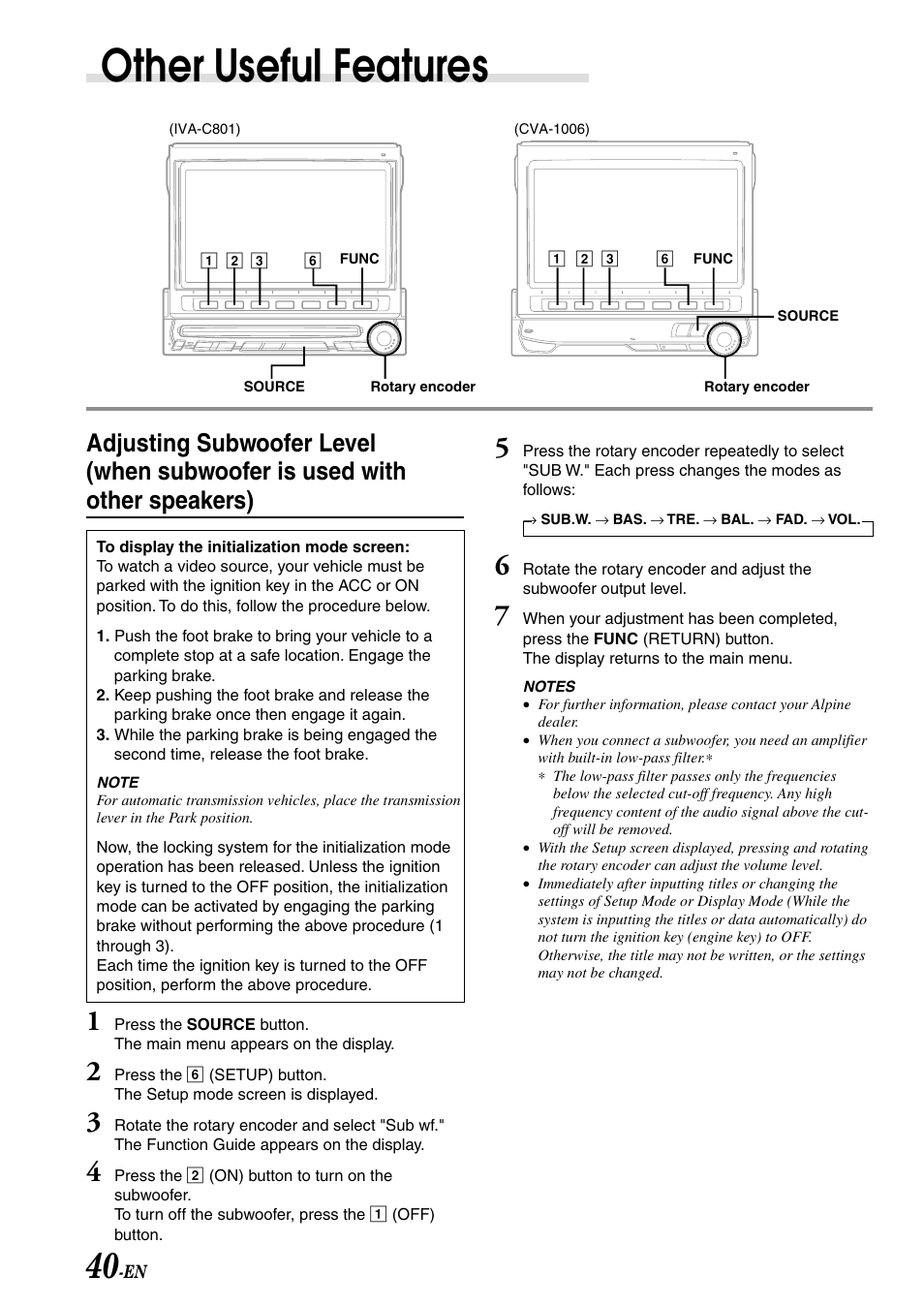 Other useful features | Alpine IVA-C801 User Manual | Page 42 / 68