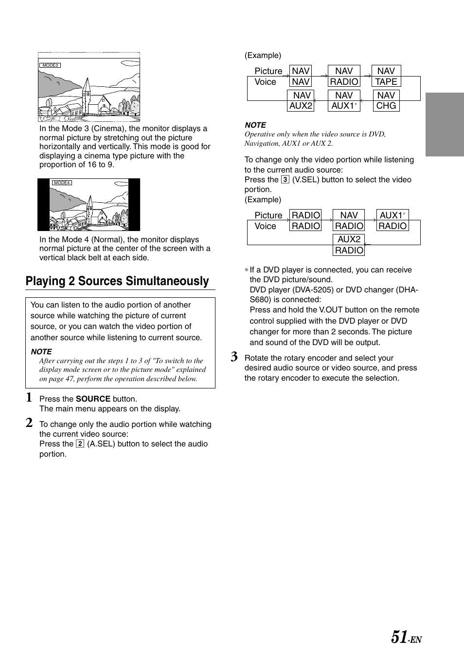 Playing 2 sources simultaneously | Alpine IVA-C801 User Manual | Page 53 / 68