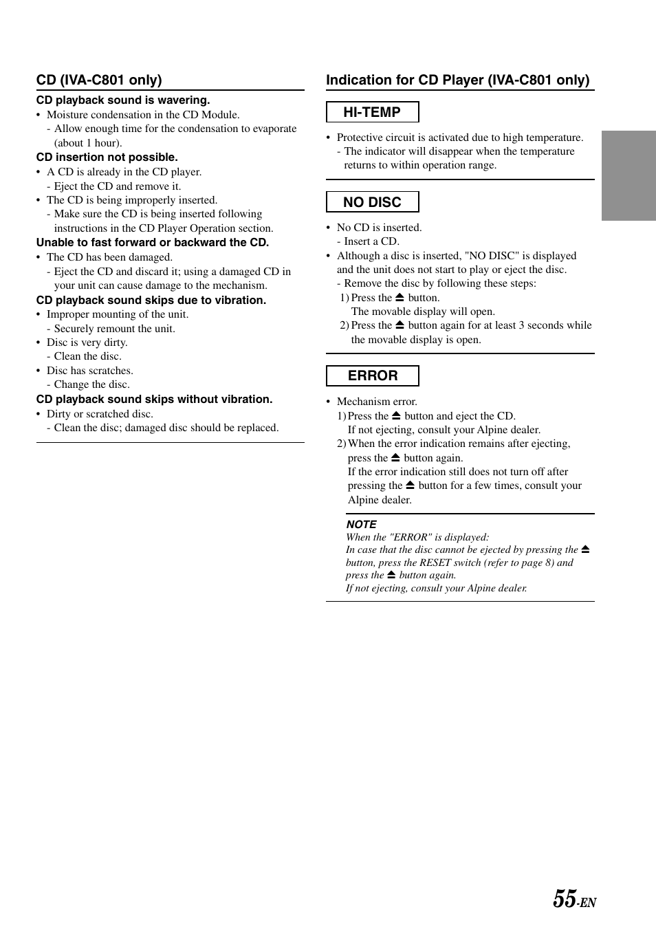 Alpine IVA-C801 User Manual | Page 57 / 68