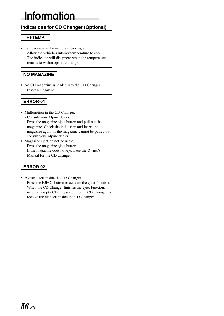 Information | Alpine IVA-C801 User Manual | Page 58 / 68