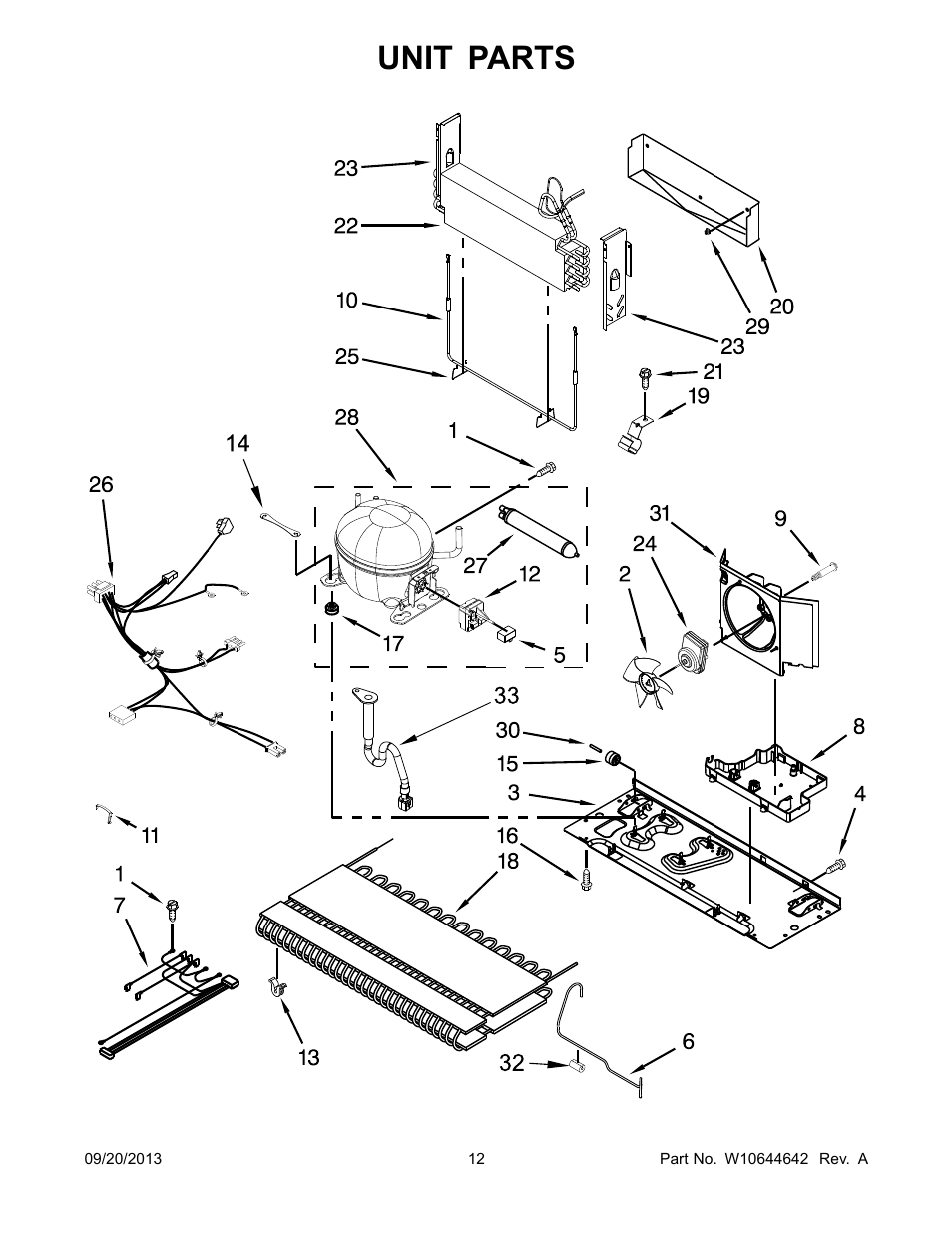 Unit, Unit parts | Whirlpool WRF532SMBM User Manual | Page 12 / 18