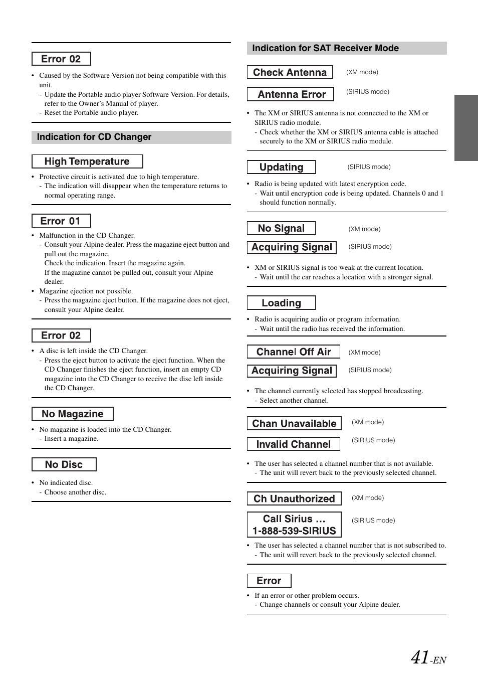 Alpine iDA-X305S User Manual | Page 43 / 50