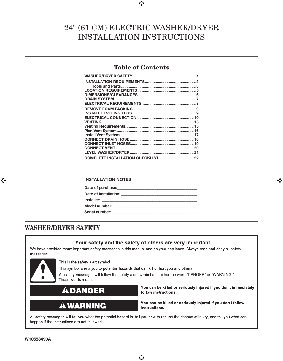 Whirlpool LTE5243DQ User Manual | 24 pages