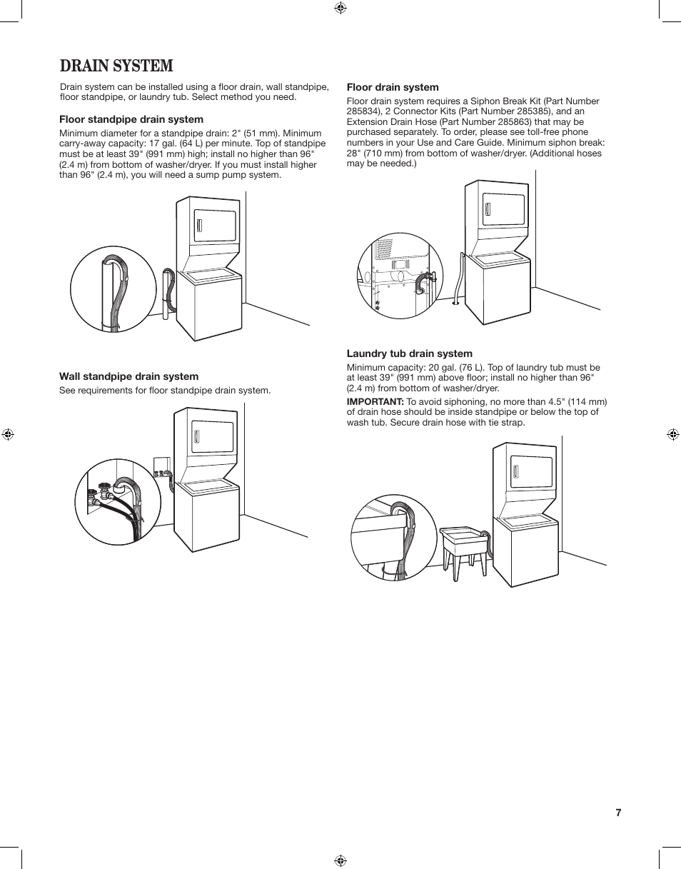 Drain system | Whirlpool LTE5243DQ User Manual | Page 7 / 24