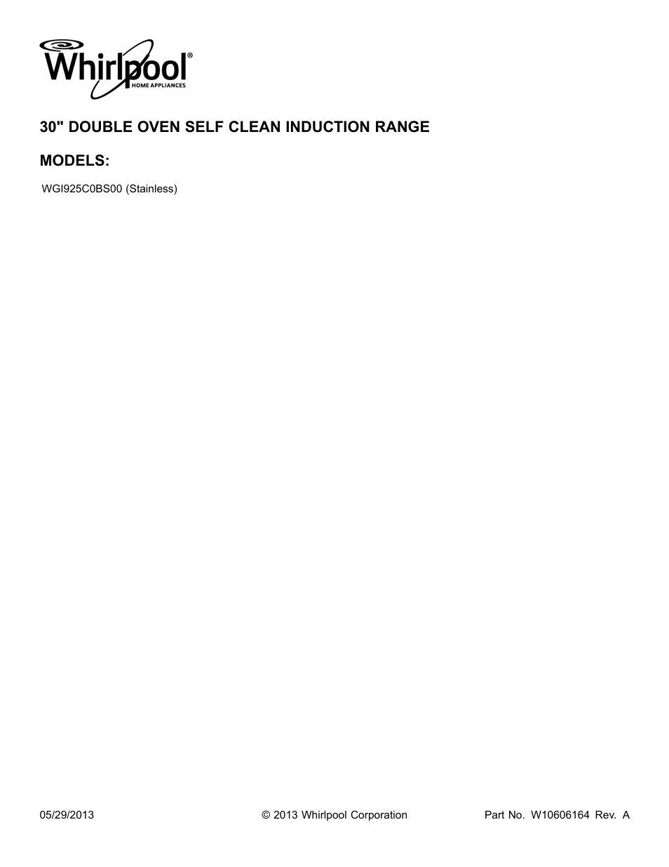 Whirlpool WGI925C0BS User Manual | 14 pages