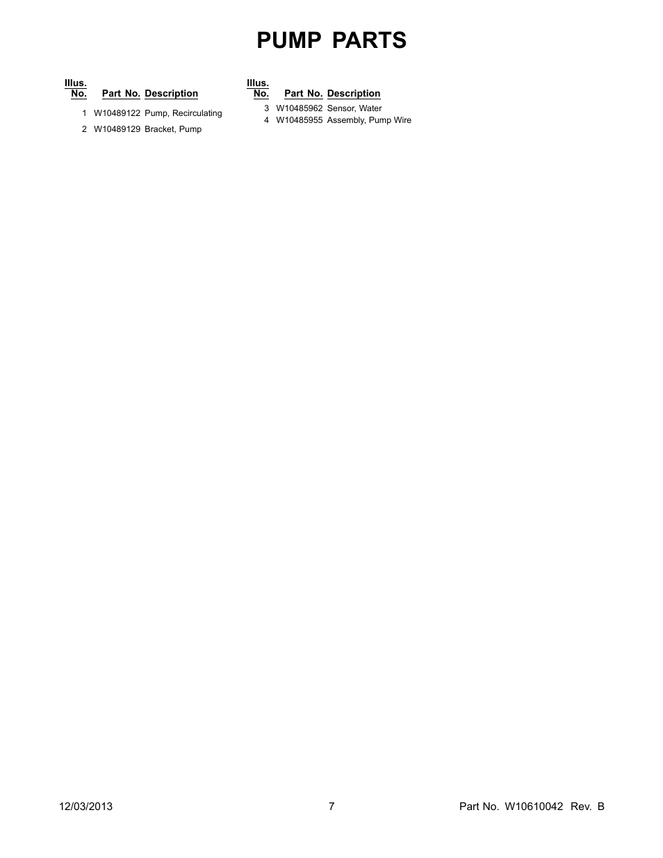 Pump parts | Whirlpool GI15NDXZS User Manual | Page 7 / 12