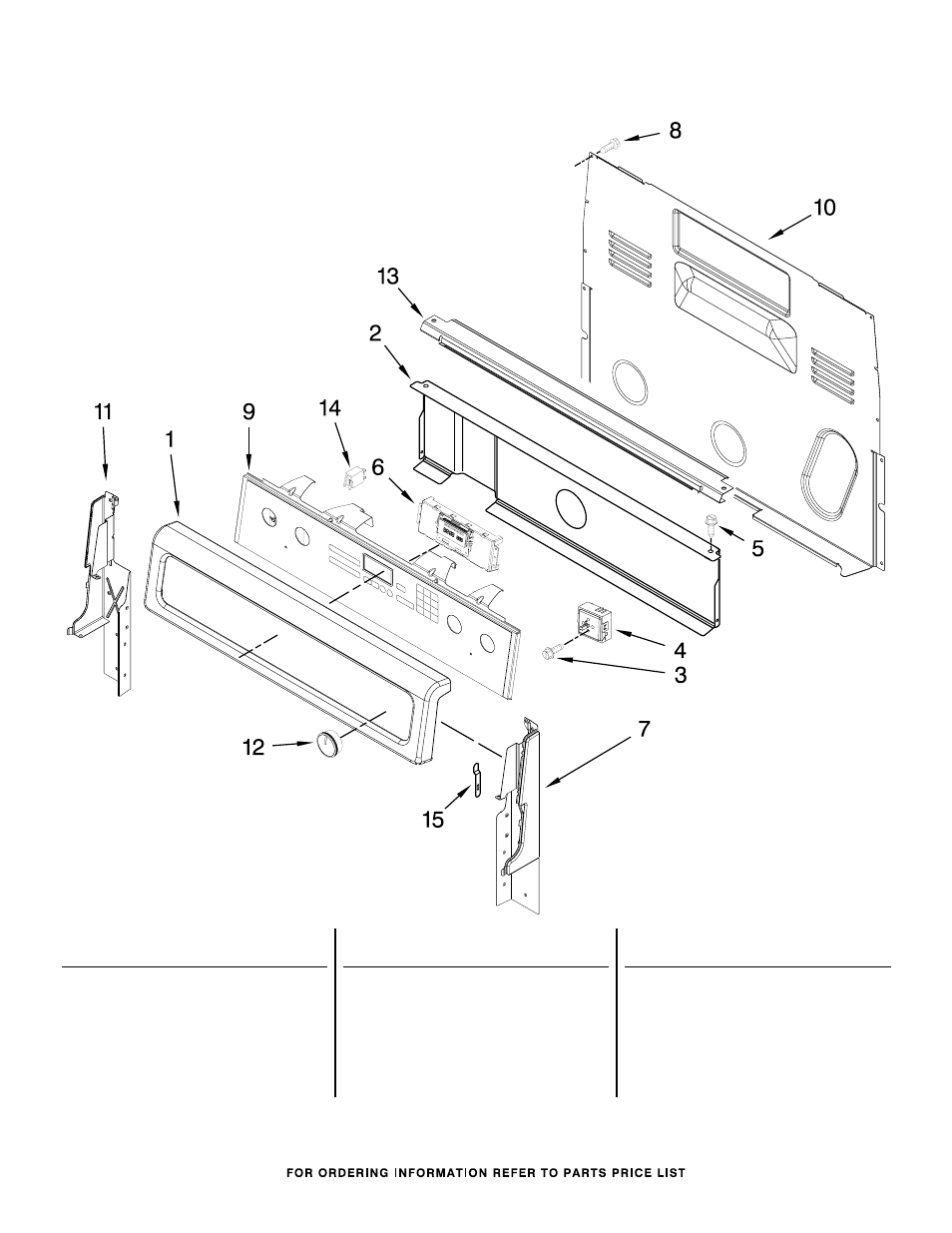 Control panel, Control panel parts | Whirlpool WFE720H0AS User Manual | Page 2 / 7