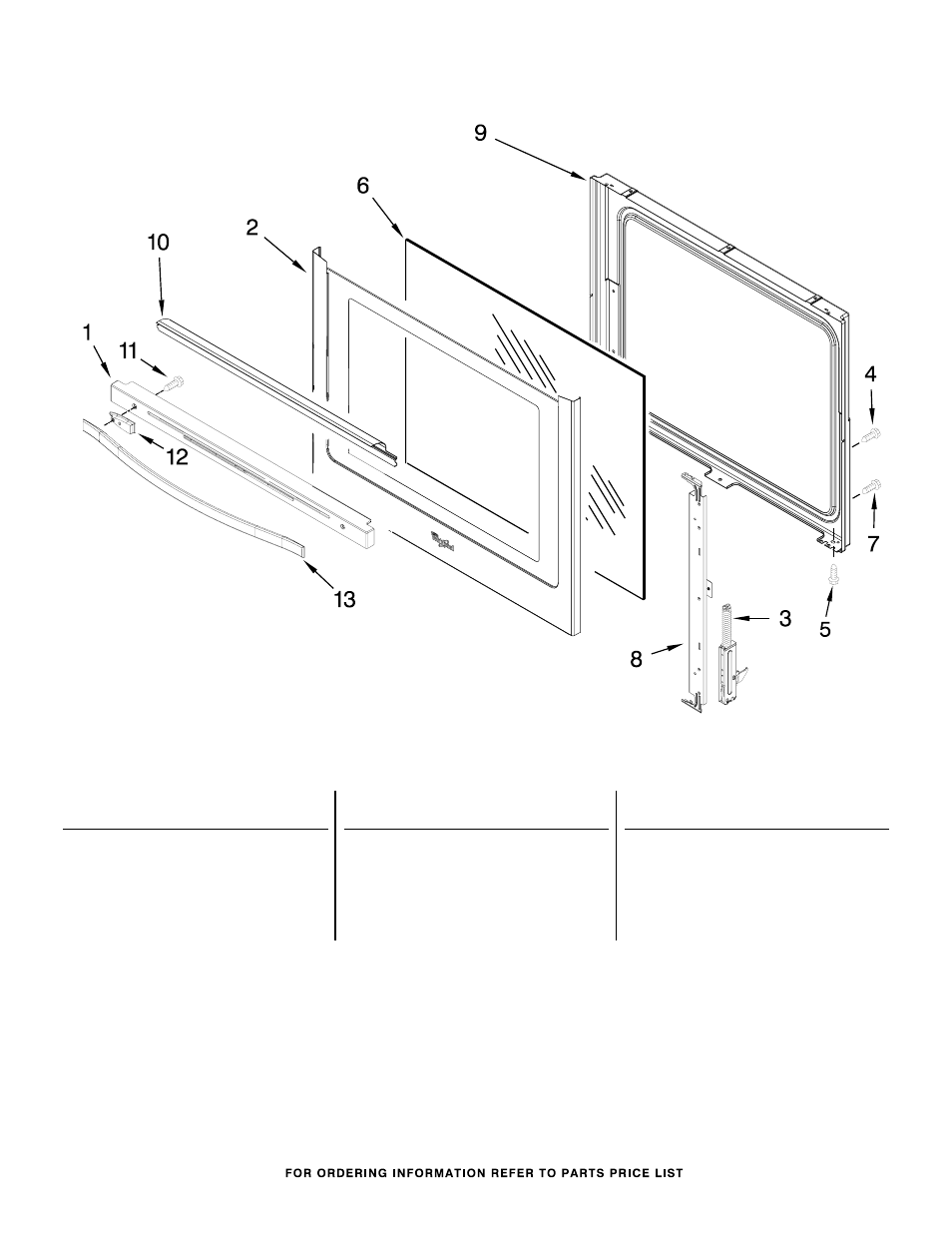 Door, Door parts | Whirlpool WFE720H0AS User Manual | Page 5 / 7
