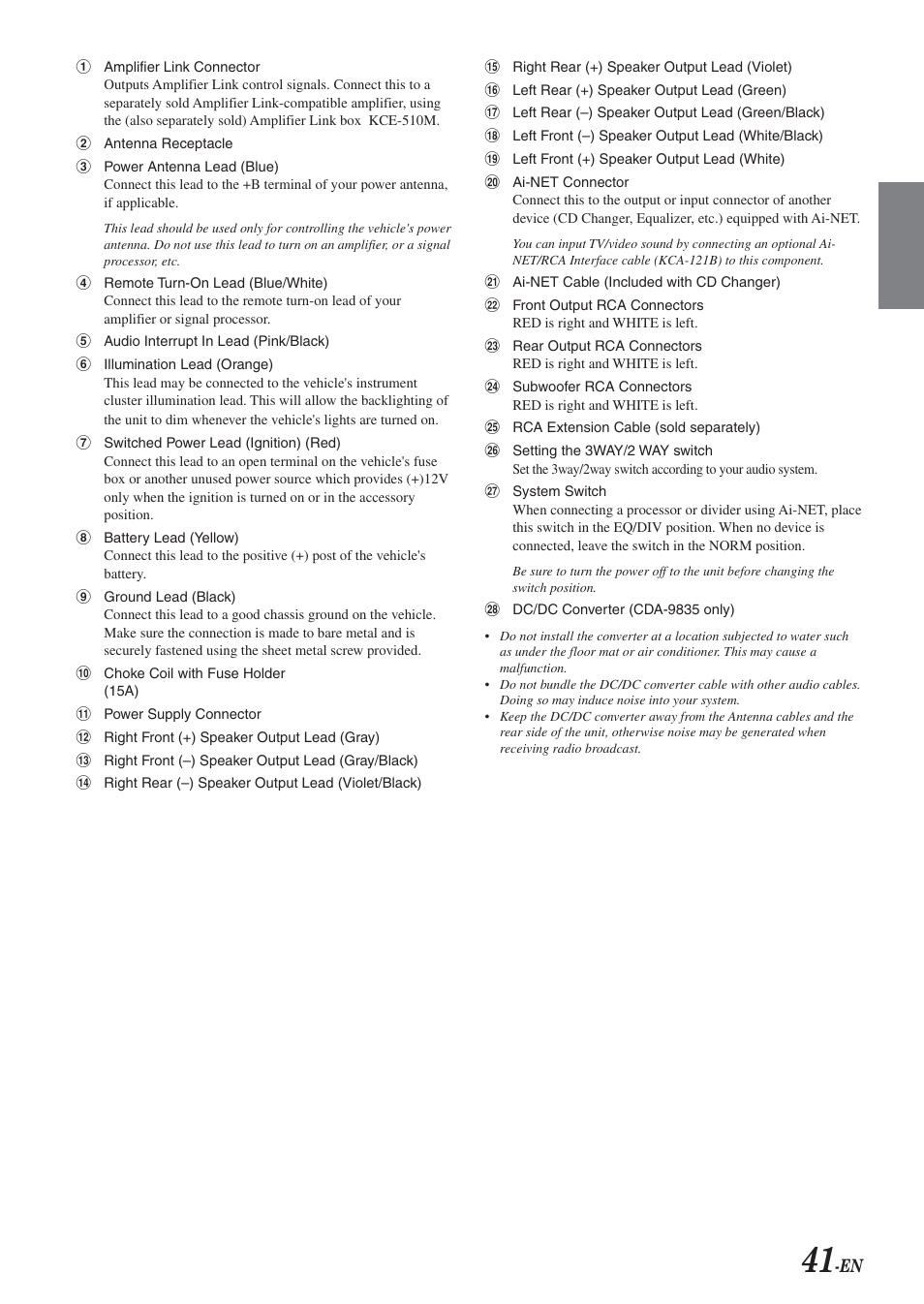 Alpine CDA-9833 User Manual | Page 43 / 45