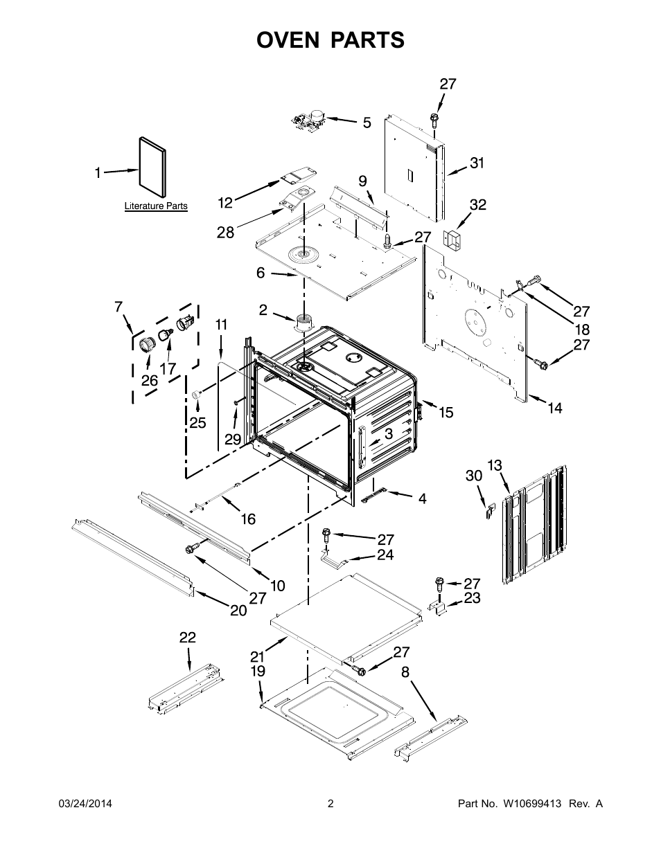 Oven parts | Whirlpool WOC95EC0AS User Manual | Page 2 / 18