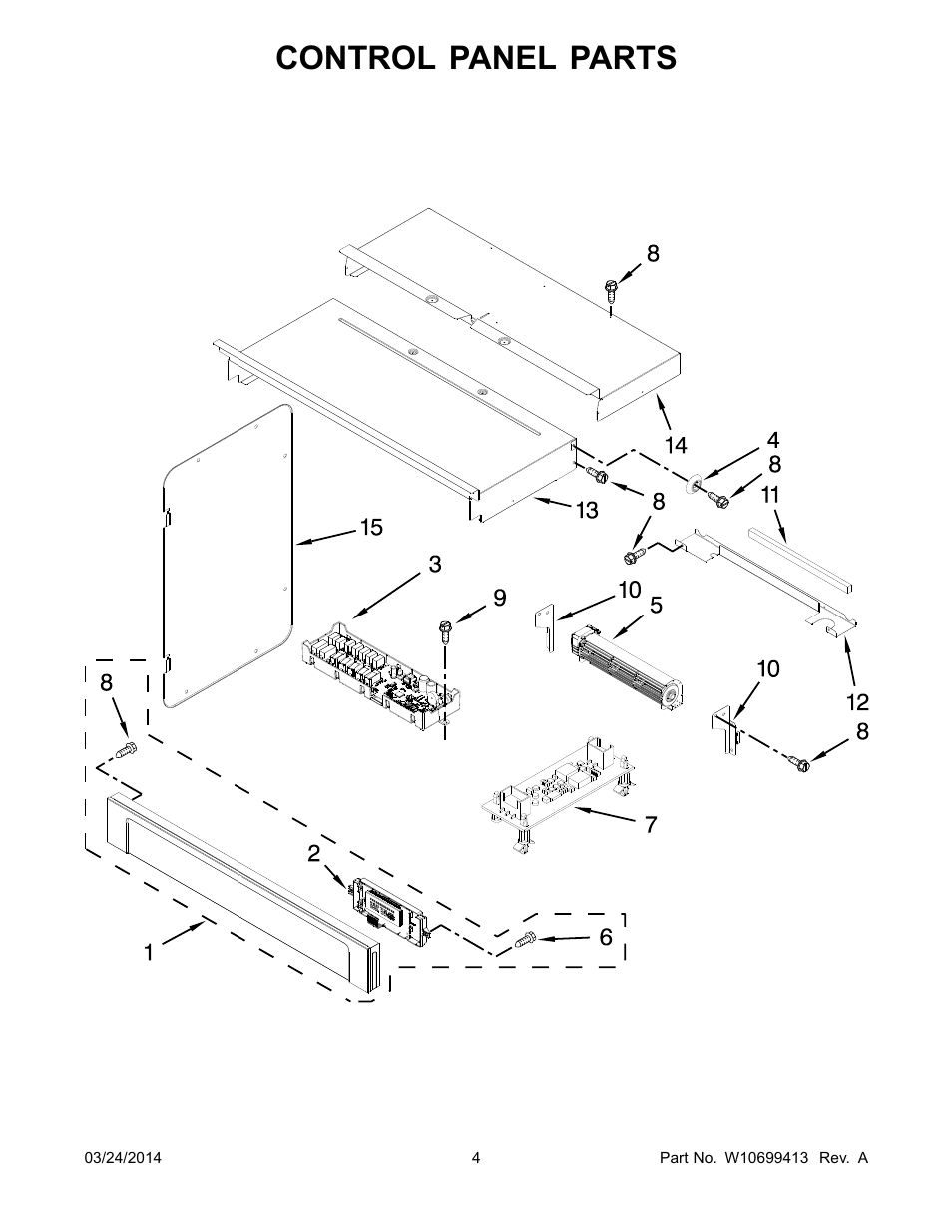 Control panel parts | Whirlpool WOC95EC0AS User Manual | Page 4 / 18