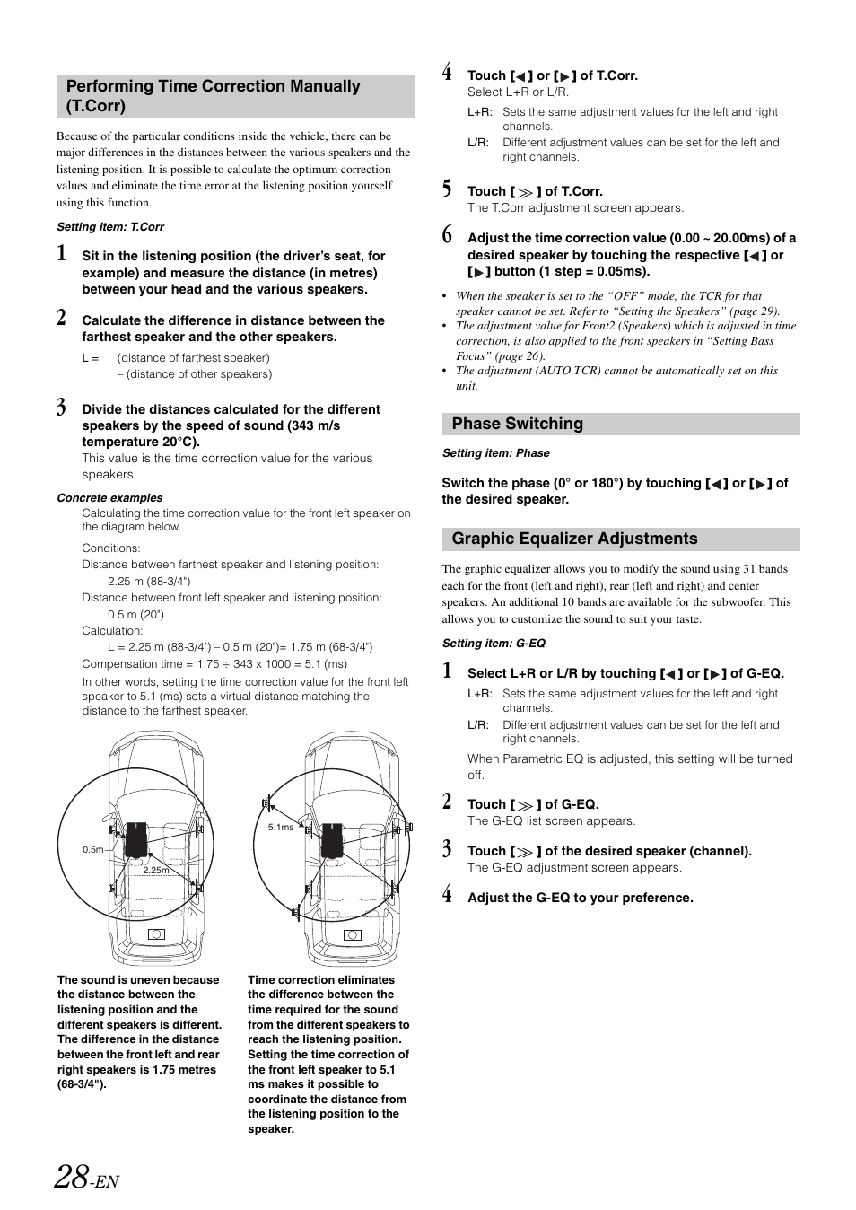 Graphic equalizer adjustments” ar | Alpine IXA-W407 User Manual | Page 30 / 76