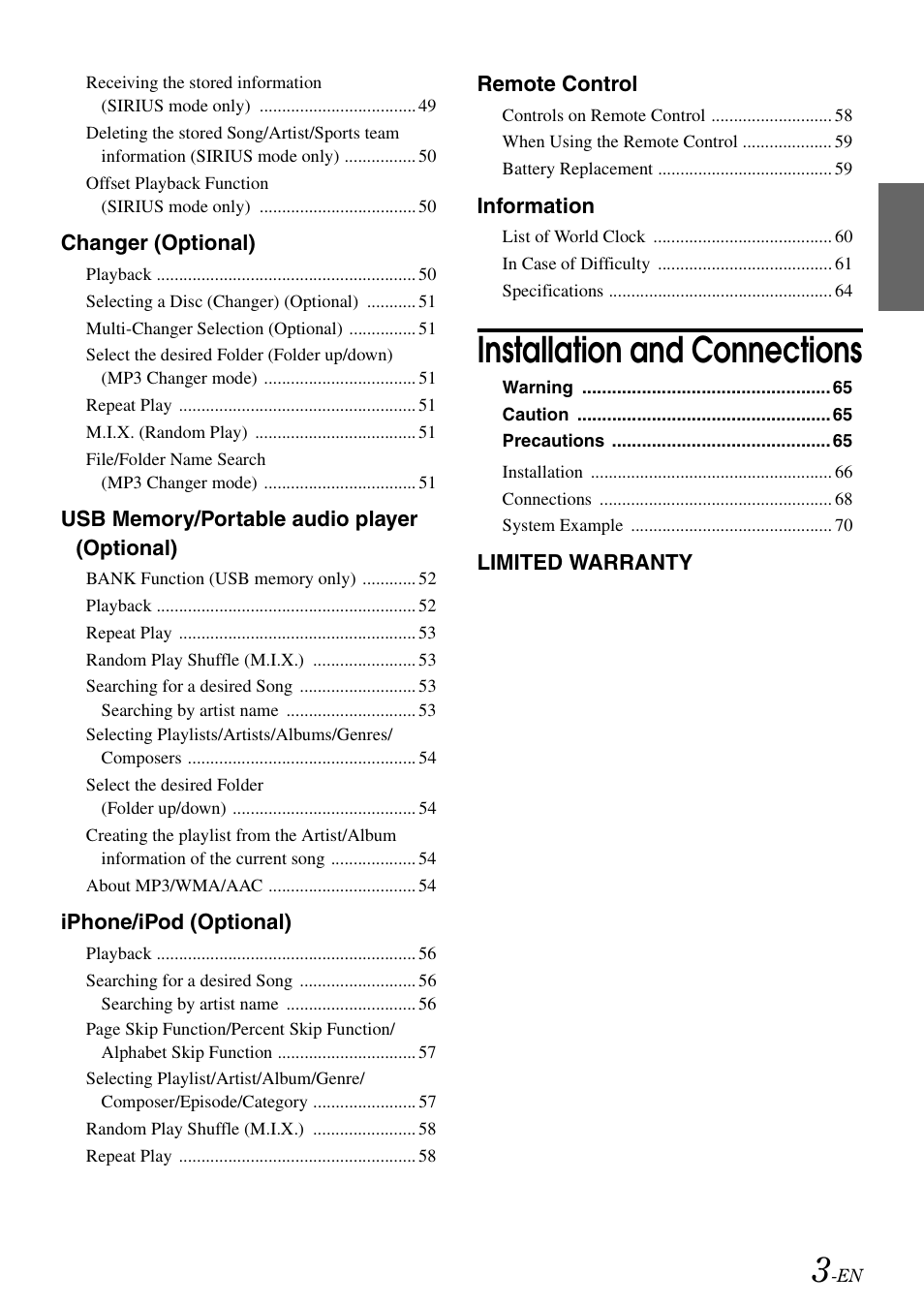 Installation and connections | Alpine IXA-W407 User Manual | Page 5 / 76